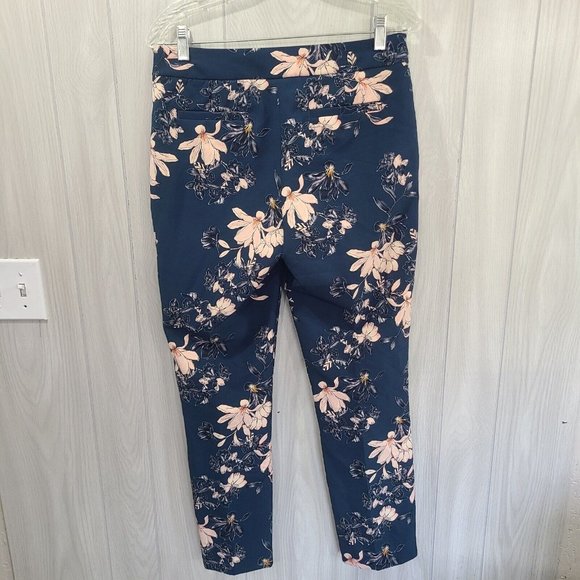 Cynthia Rowley Floral Pants Blue Style D2604 pull on - Picture 4 of 10